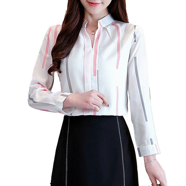 casual women striped print blouses 2019 summer long sleeve v neck patchwork blouses fashion ladies office wear slim fit blusa, White
casual women striped print blouses 2019 summer long sleeve v neck patchwork blouses fashion ladies office wear slim fit blusa, White