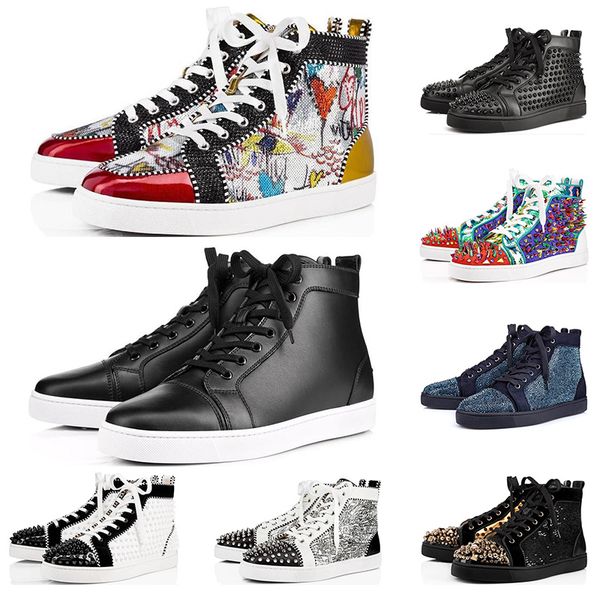 new 2019 designer sneakers red bottom shoe studded spike for men and women shoes glitter party genuine leather casual rivet sneakers, Black
new 2019 designer sneakers red bottom shoe studded spike for men and women shoes glitter party genuine leather casual rivet sneakers, Black