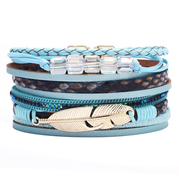 uo2020 new handmade boho multilayer genuine leather rope bracelet wristband female leaf charm magnetic bracelets for women, Golden;silver
uo2020 new handmade boho multilayer genuine leather rope bracelet wristband female leaf charm magnetic bracelets for women, Golden;silver