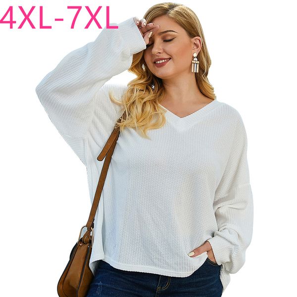 2020 new spring autumn plus size for women knit shirt long sleeve loose v neck thin sweater pullover white 4xl 5xl 6xl 7xl, White;black
2020 new spring autumn plus size for women knit shirt long sleeve loose v neck thin sweater pullover white 4xl 5xl 6xl 7xl, White;black