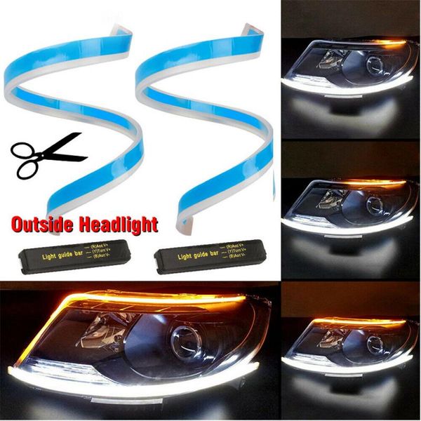 2pcs 30/45/60cm flexible car drl led daytime running lights turn signal guide strip headlight assembly car styling accessories
2pcs 30/45/60cm flexible car drl led daytime running lights turn signal guide strip headlight assembly car styling accessories