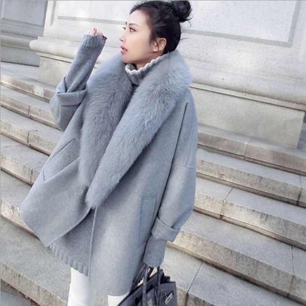 new korean cashmere overcoat coats women's windbreaker jackets coat shirt fashion loose casual large fur costs autumn and winter, Black;brown
new korean cashmere overcoat coats women's windbreaker jackets coat shirt fashion loose casual large fur costs autumn and winter, Black;brown