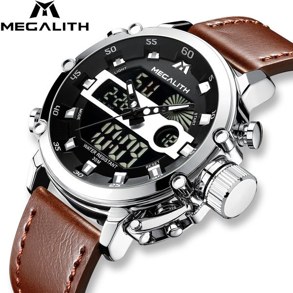megalith 2019 men waterproof watches multifunction wrist fashion men's sport quartz watch men for clock horloges mannen, Slivery;brown
megalith 2019 men waterproof watches multifunction wrist fashion men's sport quartz watch men for clock horloges mannen, Slivery;brown