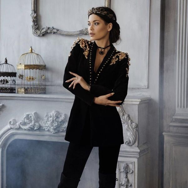 new fashion women coat black beading open sequined slim formal party jacket, Tan;black
new fashion women coat black beading open sequined slim formal party jacket, Tan;black