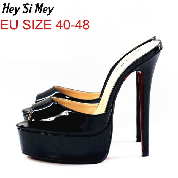 big size 40-48 women sandals super high heels slippers fish mouth fashion pump women shoes sapato feminino talon femme, Black
big size 40-48 women sandals super high heels slippers fish mouth fashion pump women shoes sapato feminino talon femme, Black