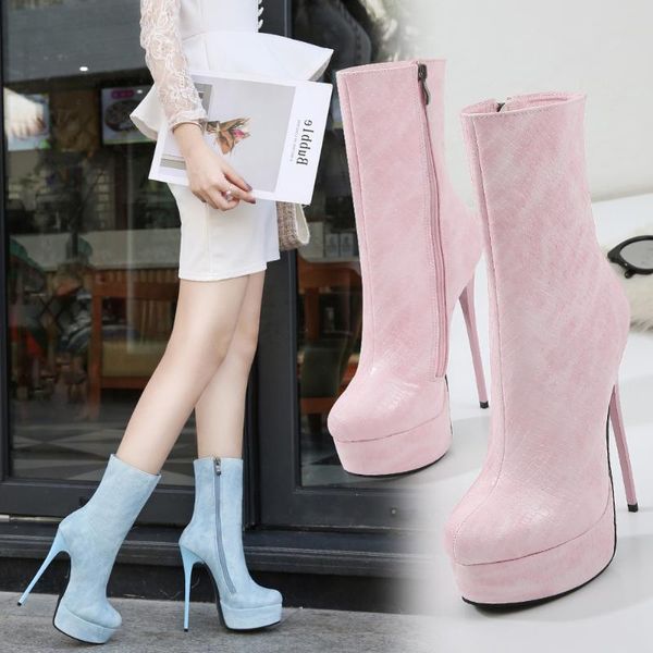 linglewei 2020 new spring and summer women's super high heels fashion thin heels zip round toe platform shoes, Black
linglewei 2020 new spring and summer women's super high heels fashion thin heels zip round toe platform shoes, Black