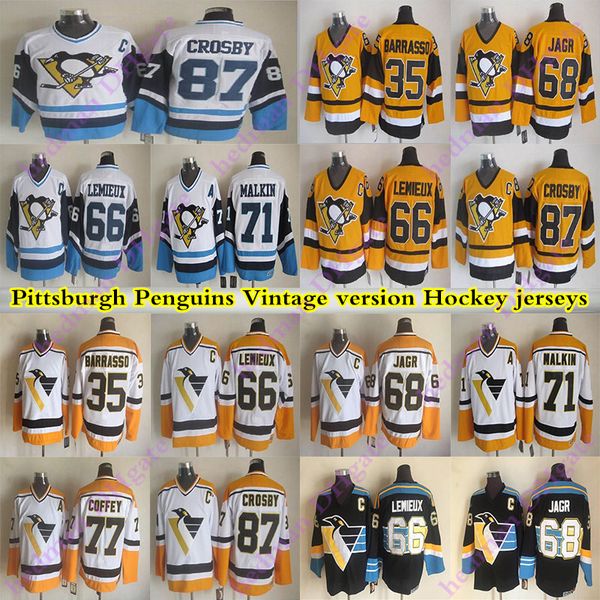 men's pittsburgh penguins ccm vintage jerseys 87 crosby 71 maklin 66 lemieux 35 barrasso 68 jagr 77 coffey hockey jersey, Black;red
men's pittsburgh penguins ccm vintage jerseys 87 crosby 71 maklin 66 lemieux 35 barrasso 68 jagr 77 coffey hockey jersey, Black;red