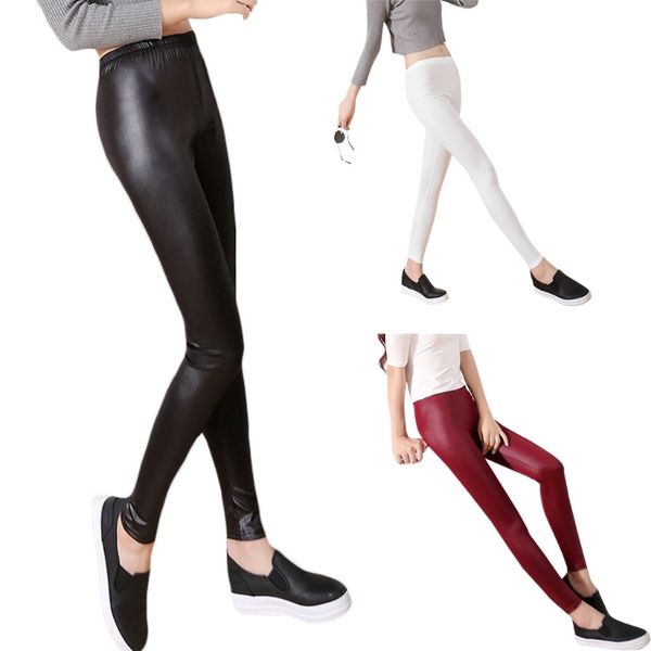 fashion casual leather leggings women cropped elastic leggins thin leggings, Black
fashion casual leather leggings women cropped elastic leggins thin leggings, Black