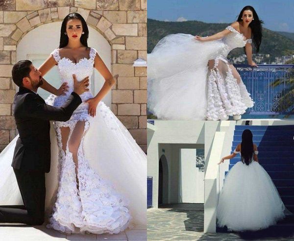 2020 mermaid wedding dresses detachable train off the shoulder 3d floral appliques beaded luxury bridal gowns sweep train wedding dress, White
2020 mermaid wedding dresses detachable train off the shoulder 3d floral appliques beaded luxury bridal gowns sweep train wedding dress, White