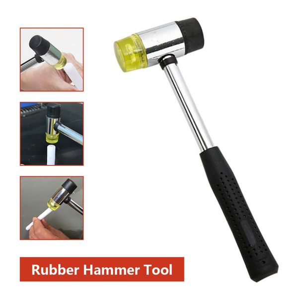 10" length 25mm double face soft touch hammer black plastic coated grip double head rubber hammer handheld tool leather diy tool
10" length 25mm double face soft touch hammer black plastic coated grip double head rubber hammer handheld tool leather diy tool