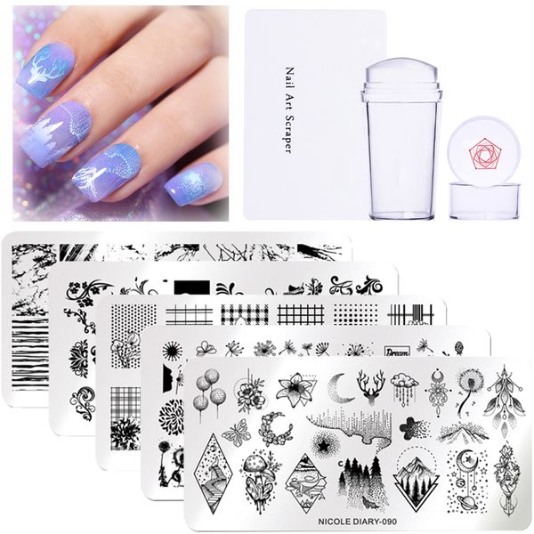 nicole diary 3pcs/set nail stamping plate stamper scraper geometric coconut flower images stamp template manicure art stencil, White
nicole diary 3pcs/set nail stamping plate stamper scraper geometric coconut flower images stamp template manicure art stencil, White