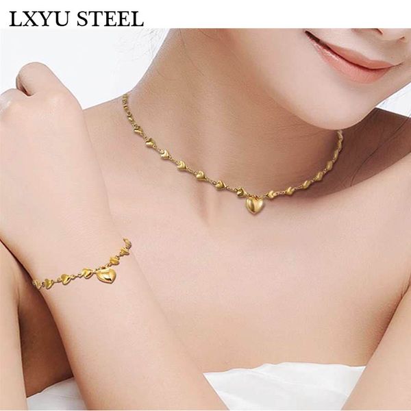 luxury 316l stainless steel heart choker necklace pendant + bracelet jewelry sets women engagement jewellery accessories, Silver
luxury 316l stainless steel heart choker necklace pendant + bracelet jewelry sets women engagement jewellery accessories, Silver