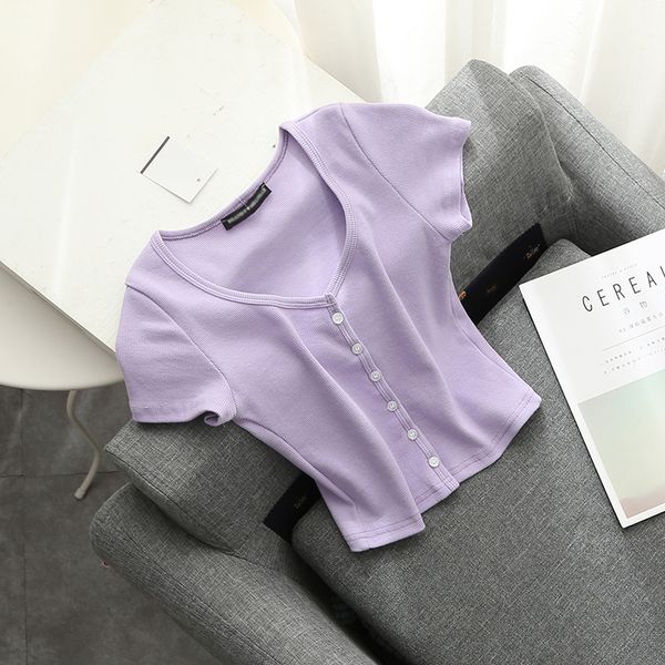 women's blouses & shirts slim girls soft knitted bomb short 2021 summer fashion ladies elegant button knitwear female women chic, White
women's blouses & shirts slim girls soft knitted bomb short 2021 summer fashion ladies elegant button knitwear female women chic, White