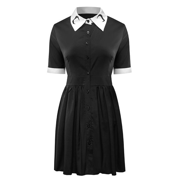 black gothic dresses women moon short sleeve turn-down collar crescent print goth pleated mini dress vestidos plus size, Black;gray
black gothic dresses women moon short sleeve turn-down collar crescent print goth pleated mini dress vestidos plus size, Black;gray