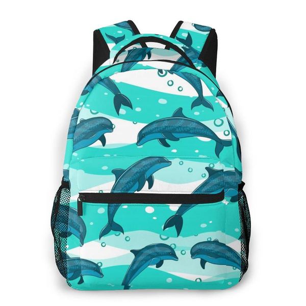 fashion backpack women men students backpacks jumping dolphins on green wave travel bag bookbag
fashion backpack women men students backpacks jumping dolphins on green wave travel bag bookbag