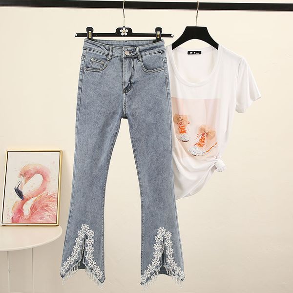 2020 new spring tassels pearl beads slit flare pants women's elasticity high-waist slim fit denim trousers female jeans pants, Blue
2020 new spring tassels pearl beads slit flare pants women's elasticity high-waist slim fit denim trousers female jeans pants, Blue