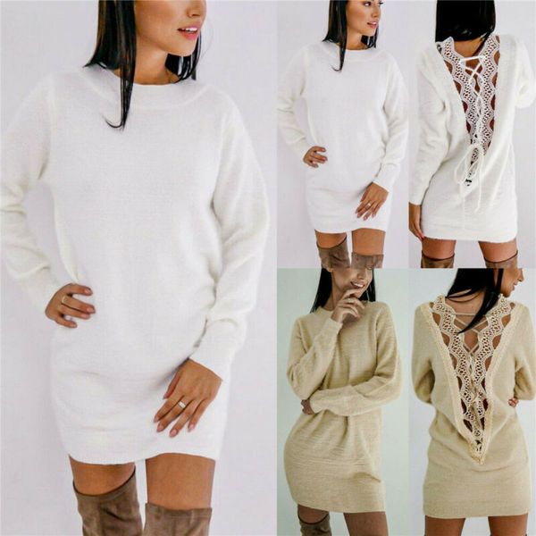 winter women ladies casual cowl round neck turtleneck lace hollow out back loose long sleeve sweater jumper shirt dress, Black;gray
winter women ladies casual cowl round neck turtleneck lace hollow out back loose long sleeve sweater jumper shirt dress, Black;gray