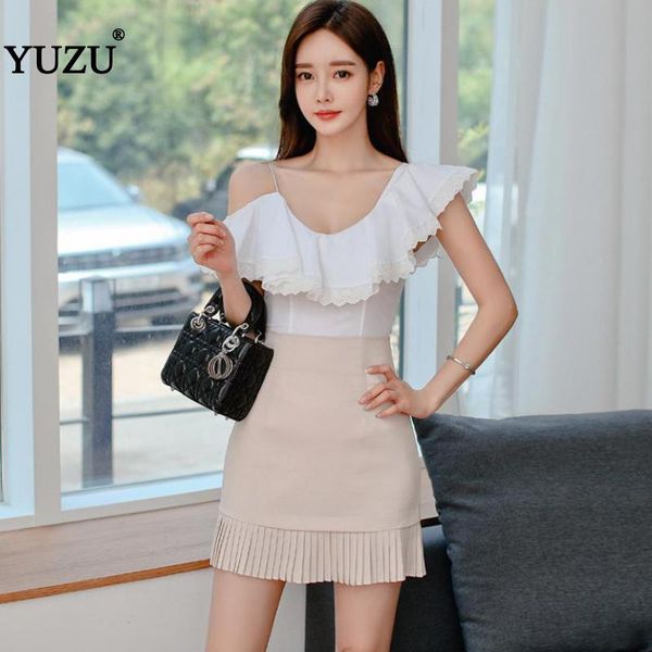 2 piece set women office lady one shoulder white ruffles petal sleeve blouse and pleated skirt apricot korean summer 2020
2 piece set women office lady one shoulder white ruffles petal sleeve blouse and pleated skirt apricot korean summer 2020