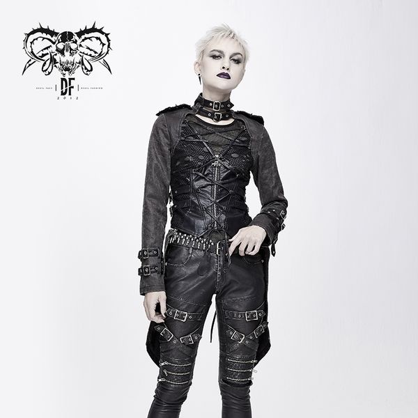 women's jackets devil fashion punk long jacket handsome personality stand collar removable hem stage performance coats, Black;brown
women's jackets devil fashion punk long jacket handsome personality stand collar removable hem stage performance coats, Black;brown
