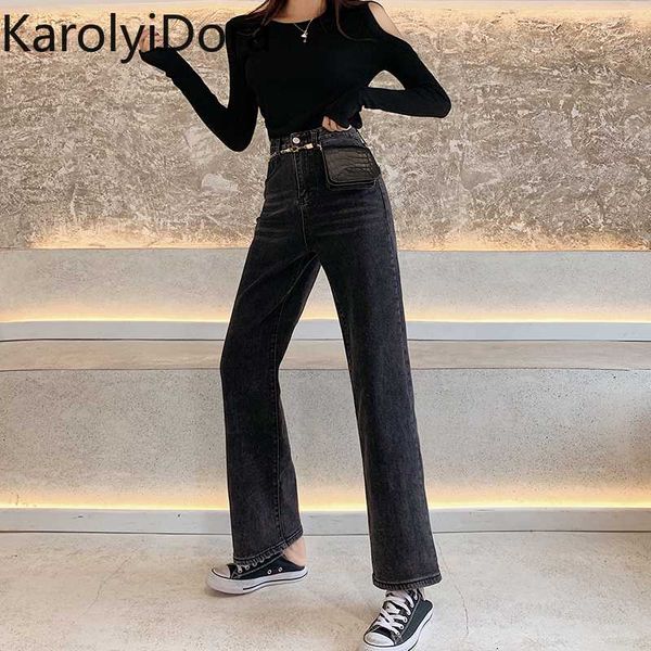 women's jeans fashion 2020 spring new retro chain bag loose straight pants women's high waist was thin jeans, Blue
women's jeans fashion 2020 spring new retro chain bag loose straight pants women's high waist was thin jeans, Blue