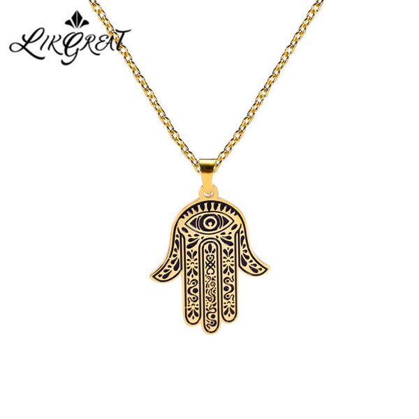 likgreat vintage stainless steel fatima hand pendant charm necklace for women men link chain choker religion jewelry accessories, Silver
likgreat vintage stainless steel fatima hand pendant charm necklace for women men link chain choker religion jewelry accessories, Silver