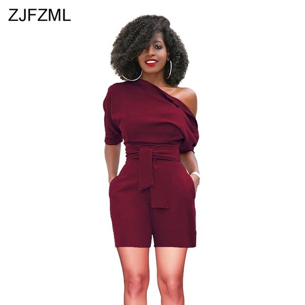 women's jumpsuits & rompers zjfzml solid plus size womens jumpsuit 2021 one shoulder short sleeve piece playsuit elegant sashes bodysui, Black;white
women's jumpsuits & rompers zjfzml solid plus size womens jumpsuit 2021 one shoulder short sleeve piece playsuit elegant sashes bodysui, Black;white