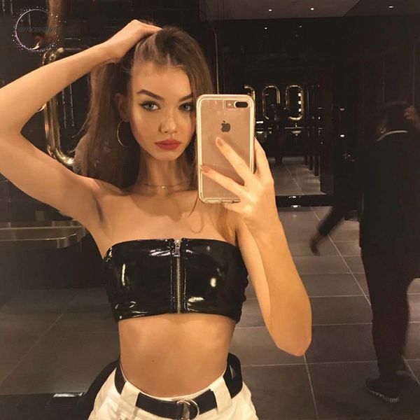 black stretchy tank pu leather zipper women crop fashion party wear club zipper camis, White
black stretchy tank pu leather zipper women crop fashion party wear club zipper camis, White