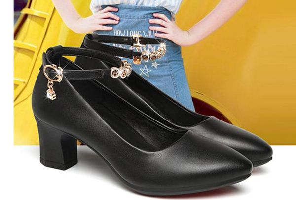 2020 women's shoes in spring and autumn with new style high heel coarse heel round head@9065, Black
2020 women's shoes in spring and autumn with new style high heel coarse heel round head@9065, Black