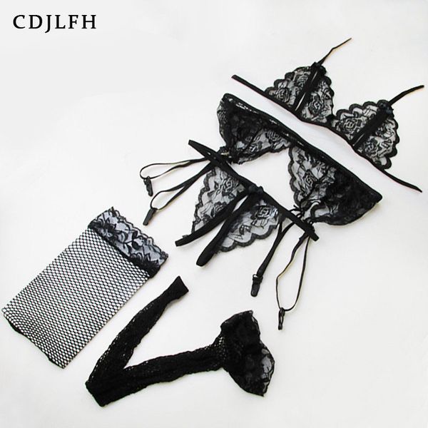 cdjlfh 4pc set women push up bra set lace transparent erotic underwear porno lingerie bralette lingerie woman sleepwear, Red;black
cdjlfh 4pc set women push up bra set lace transparent erotic underwear porno lingerie bralette lingerie woman sleepwear, Red;black