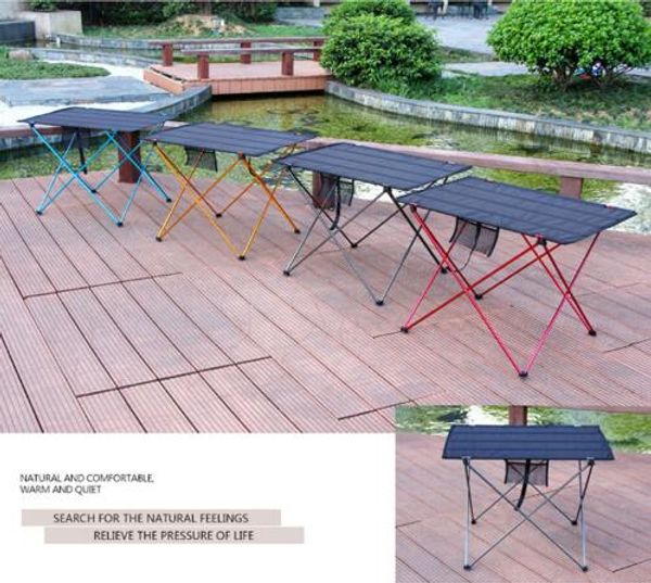 

portable foldable table camping outdoor furniture computer bed tables picnic aluminium alloy ultra light folding desk