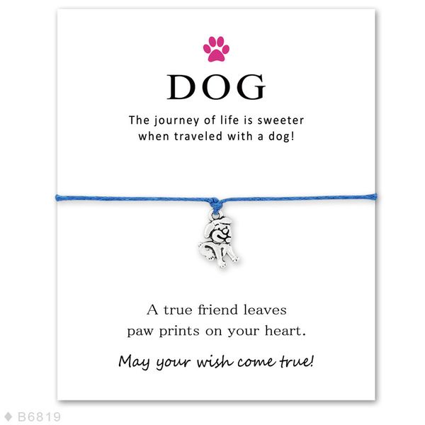 handmade rope cute dog charm bracelets for women men friendship statement wish jewelry gift with card, Golden;silver
handmade rope cute dog charm bracelets for women men friendship statement wish jewelry gift with card, Golden;silver