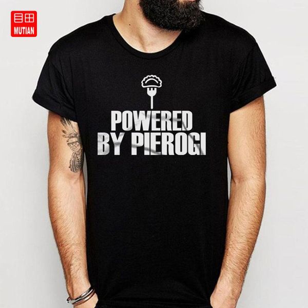 powered by pierogi t shirt, White;black