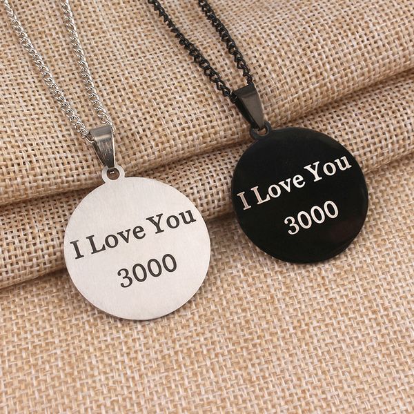 fashion i love you 3000 stainless steel necklace for women and men dog tag pendant necklace charm couple necklace jewelry, Silver
fashion i love you 3000 stainless steel necklace for women and men dog tag pendant necklace charm couple necklace jewelry, Silver