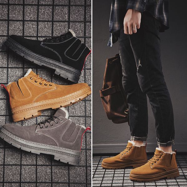 mens boots winter boots british trend men's plush retro tide tooling shoes fashion men's snow shoe work, Black
mens boots winter boots british trend men's plush retro tide tooling shoes fashion men's snow shoe work, Black