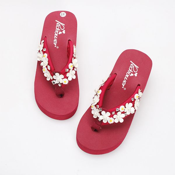new diy handmade pu leather sun flowers 6cm slippers women fashion platform high heel beach flip flops sandals terlik mujer, Black
new diy handmade pu leather sun flowers 6cm slippers women fashion platform high heel beach flip flops sandals terlik mujer, Black