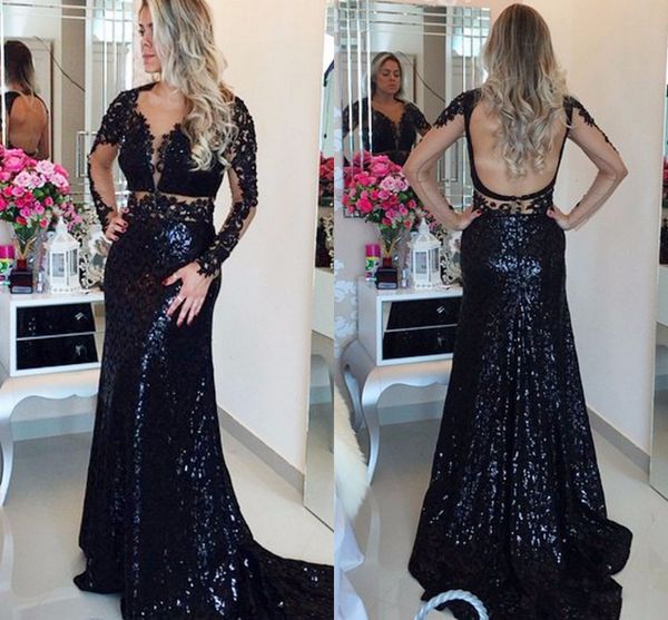 sparkly black sequin fabric backless evening dresses formal gowns with long sleeves beaded crystal v neckdeep v neck applique prom dress, Black;red
sparkly black sequin fabric backless evening dresses formal gowns with long sleeves beaded crystal v neckdeep v neck applique prom dress, Black;red