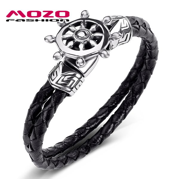 male fashion jewelry bracelet black double layer leather stainless steel punk boat rudder charm simple bangle ps1039, Golden;silver
male fashion jewelry bracelet black double layer leather stainless steel punk boat rudder charm simple bangle ps1039, Golden;silver
