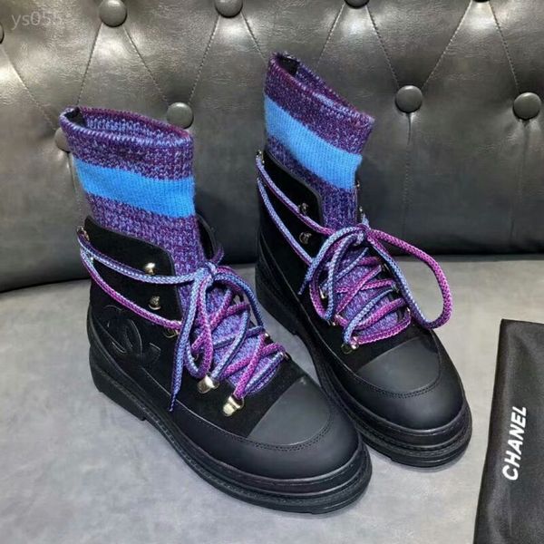 fall / winter 19 new high grade short boots women's fashion wool knitted wool low heel ankle boots lace up fashionable, Black 
fall / winter 19 new high grade short boots women's fashion wool knitted wool low heel ankle boots lace up fashionable, Black