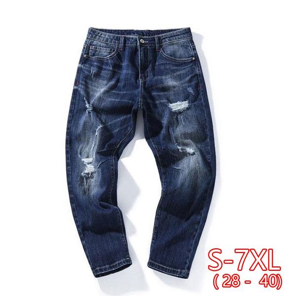 popular new men's casual stretch spring thin denim nine slim ripped large size male jeans 2020, Blue
popular new men's casual stretch spring thin denim nine slim ripped large size male jeans 2020, Blue
