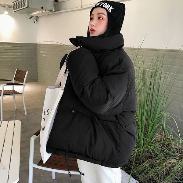 2019 winter black cotton coats korean style women stand collar short loose coat student oversized jacket
2019 winter black cotton coats korean style women stand collar short loose coat student oversized jacket