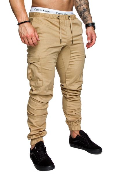 

brand men pants hip hop harem joggers pants 2018 male trousers mens joggers solid multi-pocket pants sweatpants m-3xl classic khaki ale, Black