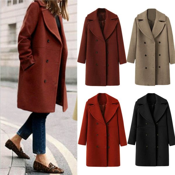 women fashion trench coat loose winter warm long sleeve button woolen jacket long coat corta vento feminina streetwear 2019, Tan;black
women fashion trench coat loose winter warm long sleeve button woolen jacket long coat corta vento feminina streetwear 2019, Tan;black