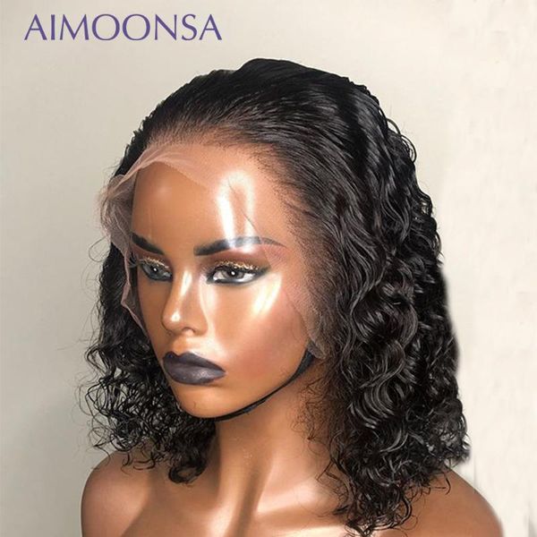 water wave lace front wig curly human hair wig short bob wigs natural hairline raw hair remy aimoonsa, Black;brown
water wave lace front wig curly human hair wig short bob wigs natural hairline raw hair remy aimoonsa, Black;brown