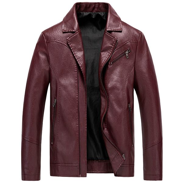 men's leather coat pi xi zhuang thin washing leather coat suit collar leather jacket youth coat, Black
men's leather coat pi xi zhuang thin washing leather coat suit collar leather jacket youth coat, Black