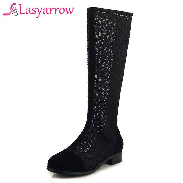 lasyarrow 2019 mid calf boots women round toe shoes zipper hollow out low heel summer booties zapatos mujer solid black j538
lasyarrow 2019 mid calf boots women round toe shoes zipper hollow out low heel summer booties zapatos mujer solid black j538
