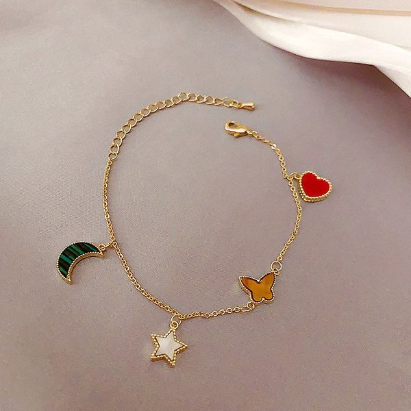 korean minimalism personality metal texture love stars moon pendant bracelet fashion girl women simple fresh jewelry accessories, Golden;silver
korean minimalism personality metal texture love stars moon pendant bracelet fashion girl women simple fresh jewelry accessories, Golden;silver