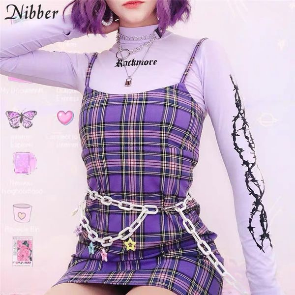 nibber harajuku plaid fashion series purple sleeveless mini dresses summer woman casual street party clubwear slim dress mujer, Black;gray
nibber harajuku plaid fashion series purple sleeveless mini dresses summer woman casual street party clubwear slim dress mujer, Black;gray
