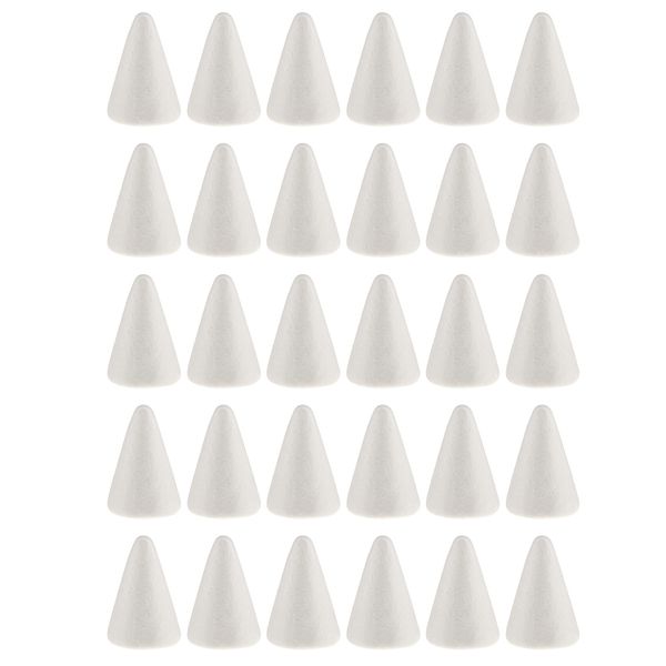 30 pieces foam polystyrene cone white doll ornament for party decoration, children's craft, 68 x 23 mm
30 pieces foam polystyrene cone white doll ornament for party decoration, children's craft, 68 x 23 mm