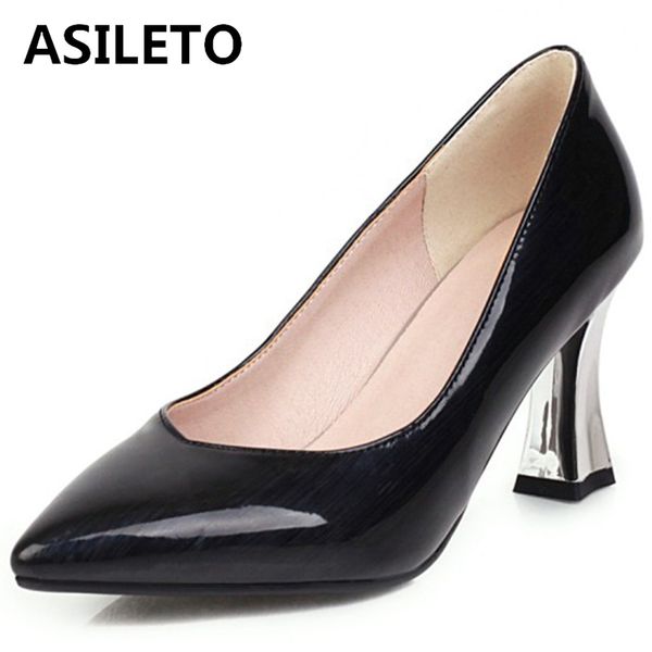 asileto women noble spring autumn pumps pointed toe 7.5cm hoof heels pattent leather slip on big size 32-47 office wedding s1883, Black
asileto women noble spring autumn pumps pointed toe 7.5cm hoof heels pattent leather slip on big size 32-47 office wedding s1883, Black