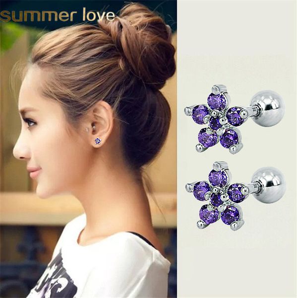 2019 new 4 color flower cz stud earrings for women girl gold silver titanium steel 5a flash zircon studs earrings elegant jewelry, Golden;silver
2019 new 4 color flower cz stud earrings for women girl gold silver titanium steel 5a flash zircon studs earrings elegant jewelry, Golden;silver